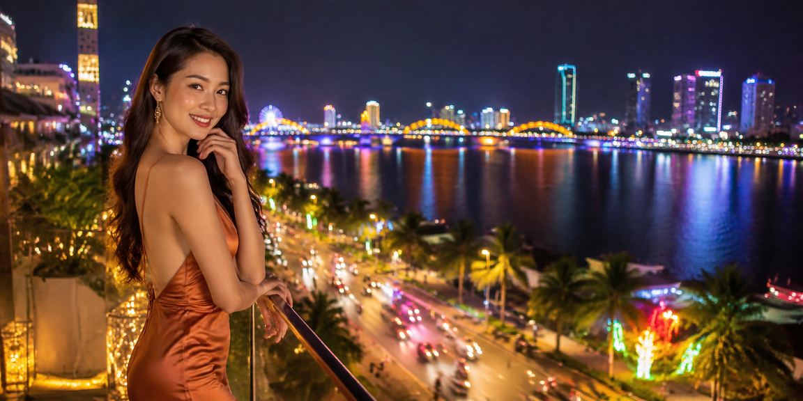 Người chơi tại Đà Nẵng thư giãn trên bãi biển và chơi slot game trên điện thoại