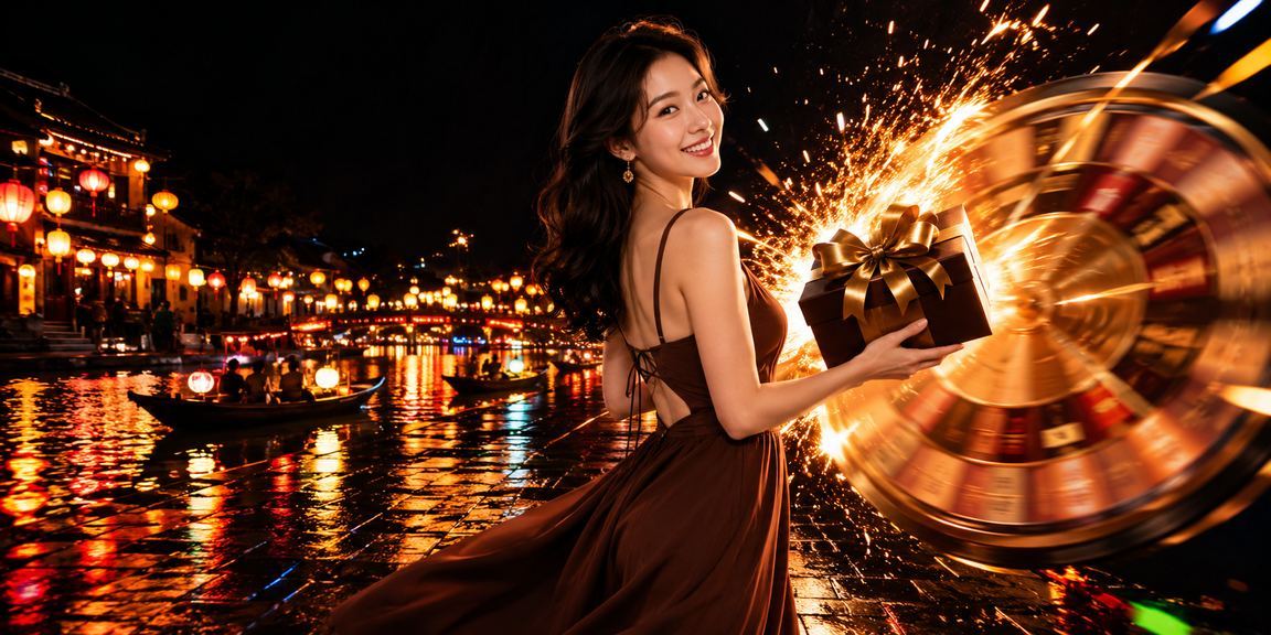 Người dùng tại Hội An chơi roulette trực tuyến trong quán cà phê buổi tối